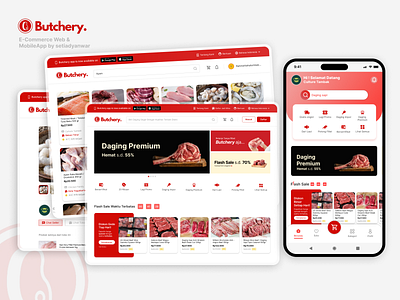 Butchery E-Commerce Web & App app branding mobile mobileapp site ui ui design ux web webapp website