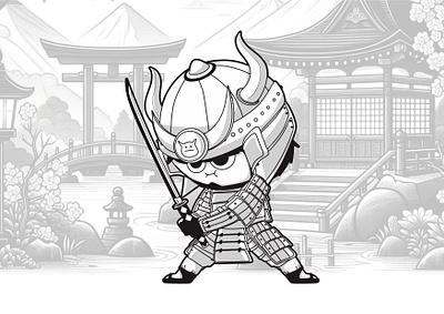 White Samurai cartoon character character design illustration japan japanese samurai white
