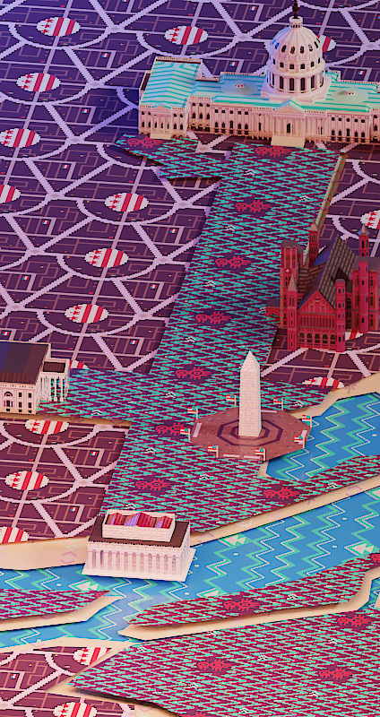 Washington Building Renders - Andromedoom 3d america animation buildings dc game low poly mobile pixel united states usa video washington