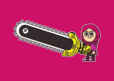 Chainsaw Girl cartoon chainsaw character character design cute design girl graphic design illustration vector