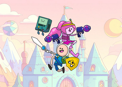 Adventure Time cartoon character character design design fanart finn graphic design illustration jake princess bubblegum vector