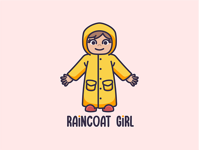 Raincoat Girl Illustration art cartoon character colorful cute design girl icon illustration mascot simple
