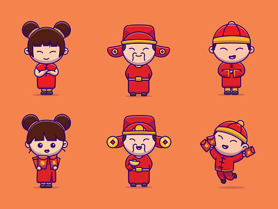 Cute Lunar New Year Character 🧧👲🏻 cartoon cartoon character chinese character chinese new year cute lunar lunar new year mascot vector