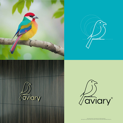 Bird line logo bird brand design fly grid line logo mockup pic simple wing