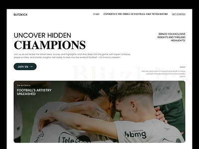 Blitzkick- Football Landing Page best shot champions design football game landing page league sports ui ux web website