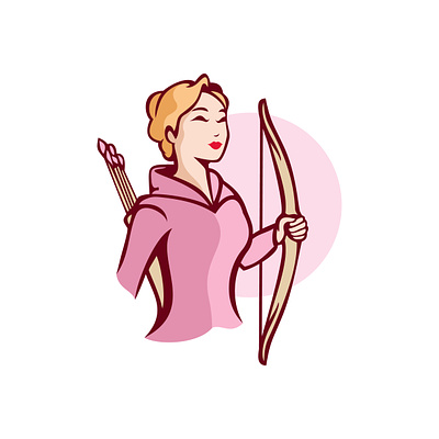 Beautiful Woman Archer archers archery arrow design determined drawing elegance empowered fierce fletching graceful huntress illustration nimble precision prowess refined strength vector warrior