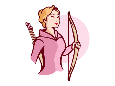 Beautiful Woman Archer archers archery arrow design determined drawing elegance empowered fierce fletching graceful huntress illustration nimble precision prowess refined strength vector warrior
