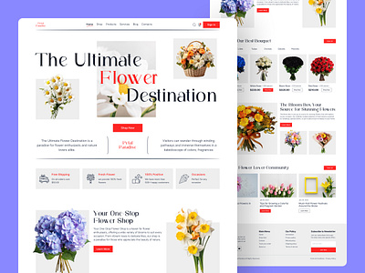 Flower Shop Landing Page Design Project ai animation branding design design agency design company ecommerce flower flower shop landing page mobile apps product design responsive design ui user interface ux vr webdesign website woocommerce