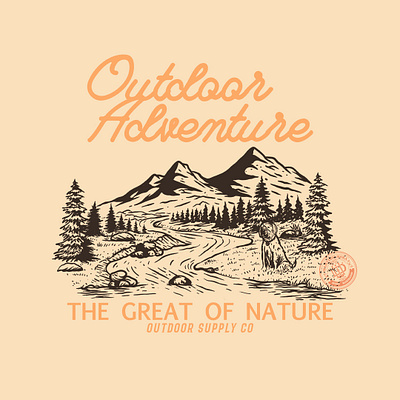 Outdoor Adventure adventure apparel branding clothing design graphic design handdraw ilustration logo nature outdoor sketsa tetro tshirt vintage