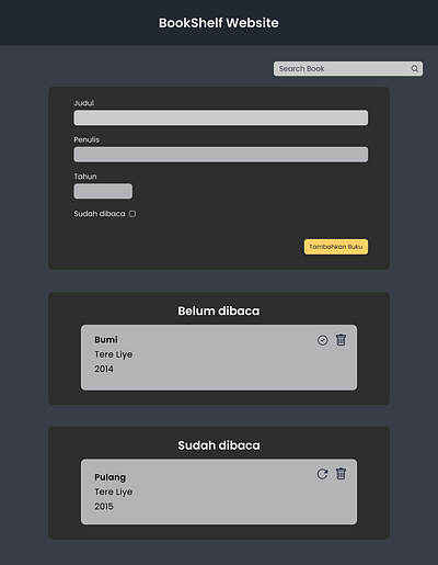 BookShelf Simple bookshelf dicoding front end simple submission ui web