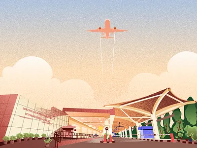 Airport illustration 3 airport character illustration illustration ux ui india