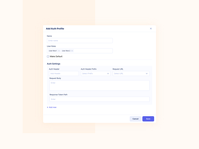 Add auth Profile authentication design product ui ux