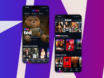 Binge: Redesign concept app app design mobile mobile design netflix streaming ui ux