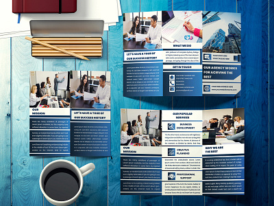 corporate trifold brochure design brand identity branding brochure brochure template business corporate corporate branding corporate stationery design graphic design illustration magazine newsletter poster print print design trifold trifold brochure typography vector