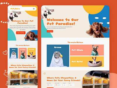 Pet Grooming Ecommerce Homepage Exploration exploration homepage landing page pet pet grooming pet shop ui ui branding uiux ux website