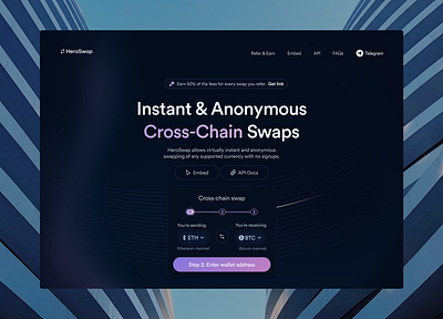 Heroswap landing page redesign design swap ui uiux web3