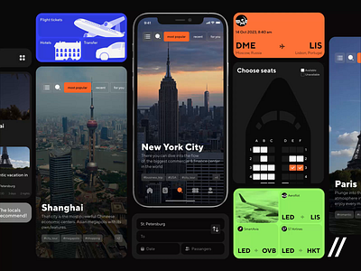Travel Guide Mobile iOS App android app app design app interaction booking dark theme dashboard design guide interface ios mobile mobile ap navigation product design ticket travel ui ux