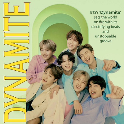 BTS Dynamite- Song Cover Redesign albumart bighit bts btsarmy btsdynamite btsfanart dynamite graphic design hybeart kpop musiccovers sparksedition