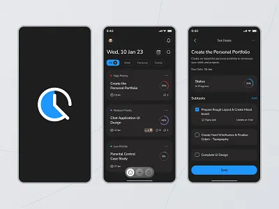 TaskQ - Productivity Management App design graphic design logo management mobile app organize pp design productivity task time management ui uiux ux work