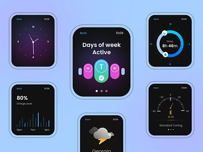 Smart Watch UI, WatchOS Designs apple watch components concept digital watch hire ui ux designer smart watch app smart watch ui smartwatch smartwatch assistant smartwatch concept watch interface watch ui watches watchface watchhome watchos