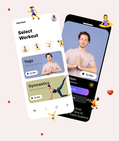 workout ui design catweel fitnees graphic design gymnastics helth running ui uidesign uxdesign yoga