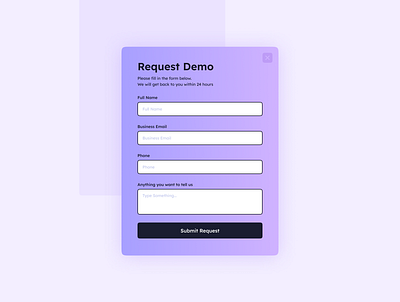 Request demo pop demo design product request demo ui ux