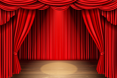 Red stage curtain and wooden floor. Realistic vector curtain design game design illustration realistic vector red stage vector wood