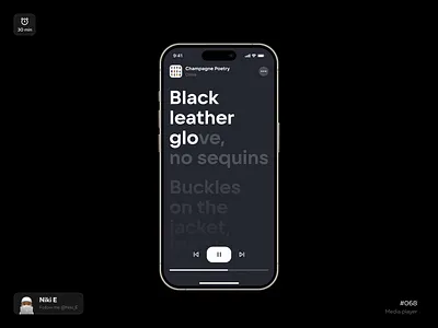 Media player. DYUI #28 audio audio design daily ui design design app drake mobile app music music player niki e player ui ux