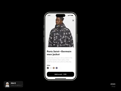 Shop. DYUI #29 add to card basket black daily ui design design app design shop mobile app niki e page add to card shop ui ux
