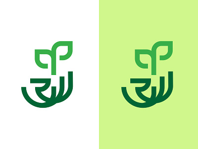 Plant Green green hand logo plant