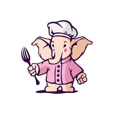 Elephant Chef Illustration adorable artistic artistry chef culinary delight design drawing gastronomy gourmet illustration maestro mascot mastery perfection playful vector whimsical