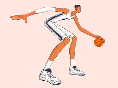 Wemby basket ball basketball character design dribble illustration nba procreate san antonio spurs tall wembanyama wemby