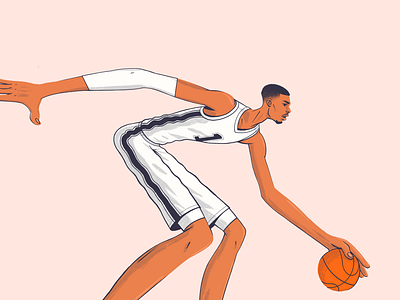 Wemby basket ball basketball character design dribble illustration nba procreate san antonio spurs tall wembanyama wemby