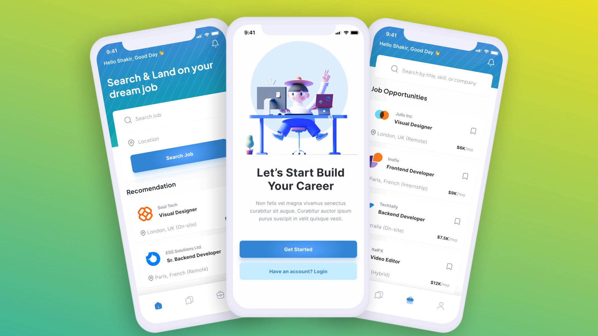 Job Finding Mobile App UI Design 3d 3d ui design animation app design branding clean ui design corporate mobile app crm dashboard hr management app illustration job finder job finding app job portal app ios android landing page mobile app mobile app ui search page ui user interface
