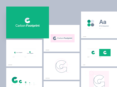 Logo for "Carbon Footprint" concept app brand brand mark branding design environment environmentally friendly green grey identity illustration logo logotype mobile application symbol ui vector