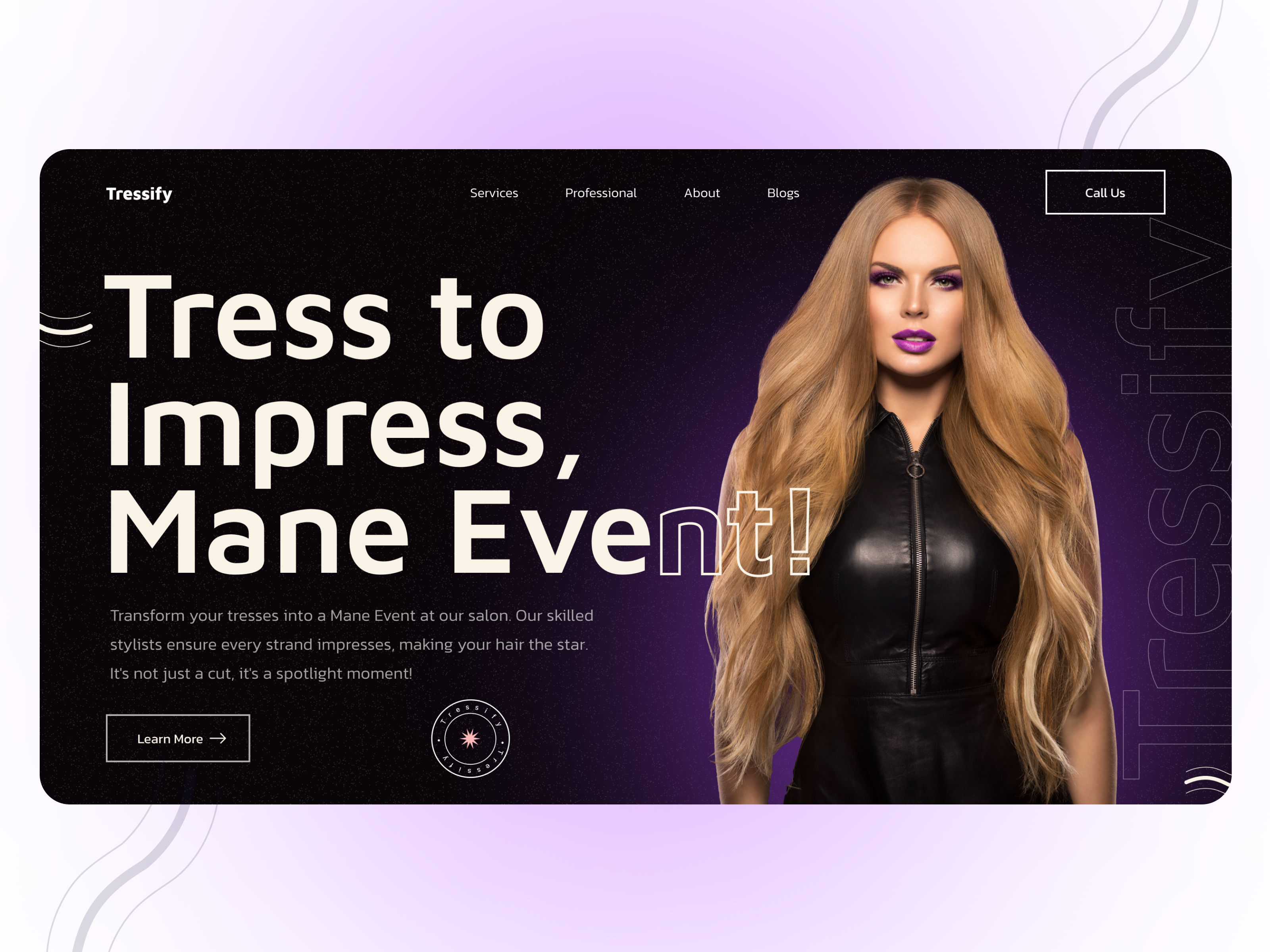 Hair Salon Hero Section branding graphic design ui