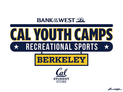 UC Berkeley | Cal Youth Camps T-Shirt Design bank of the west bears berkeley cal california camp camps college logo t shirt design typography uc berkeley