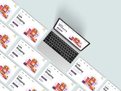 Online Shop Landing Page branding design graphic design illustration logo typography ui vector