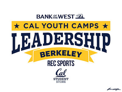 UC Berkeley | Cal Youth Camps Leadership T-Shirt Design bank of the west berkeley cal california camp camps college logo typography uc berkeley