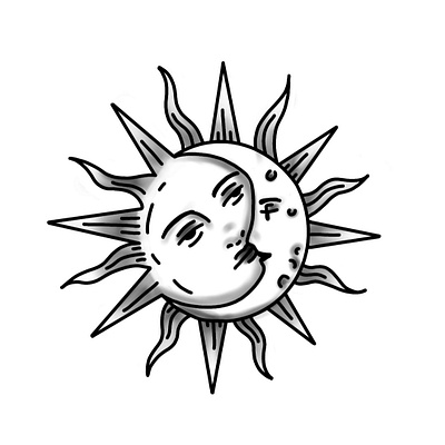Moon & Sun tattoo draw drawing illustration tattoo
