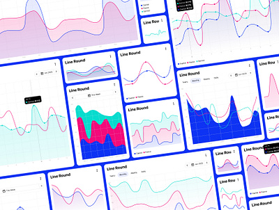 Line chart cards for your user interfaces, admins, infographics admin app cards chart dashboard design design system graph graphic graphic design info interface kit line template templates ui kit user web widgets