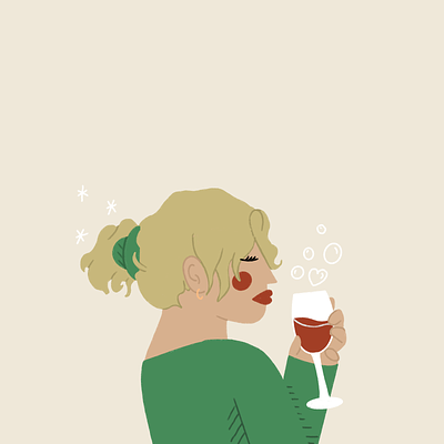 Drinkin' wine art draw drawing illustration