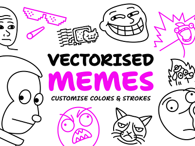 Open Source Vectorised Memes by Streamline assets design figma flat free icons illustrator memes open source vector