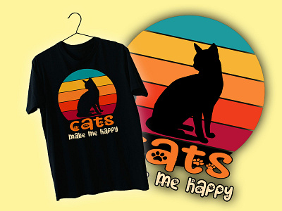 Cat T-shirt Design branding cat tshirt custom t shirt design design graphic design illustration logo typography ui ux vector