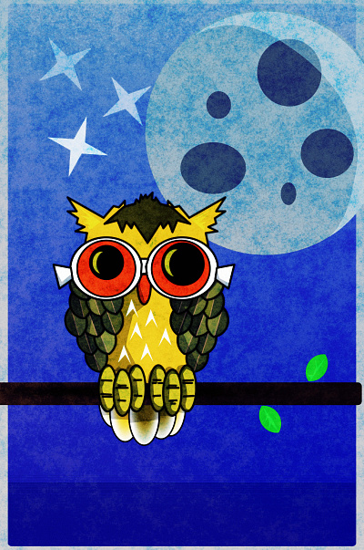 hoo hooo... doodle hoot illustration moon noise owl shunte88 vector