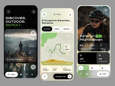 Navigating Adventures: Wikiloc App Redesign adventure app clean destination direction map profile redesign trail travel trend ui ux wikiloc