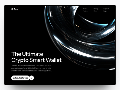 Zeno - Crypto Wallet Website branding crypto design finance graphic design landing page ui wallet web design