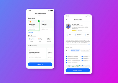 Doctor appointment app figma ui design ux ui design