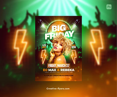 Club Flyer Template (PSD) club flyer template creative flyer creative flyers creativeflyer creativeflyers free free download free flyer free psd graphic design nightclub party flyer photoshop poster