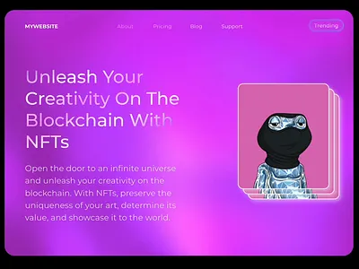 Web3 Website animation header ui web3